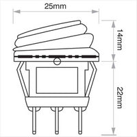 Narva Rocker Switch Off/On SPST Red LED (Contacts Rated 20A @ 12V)