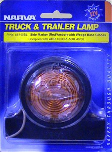Narva SIDE MARKER LIGHT RED/AMBER INCANDESCENT