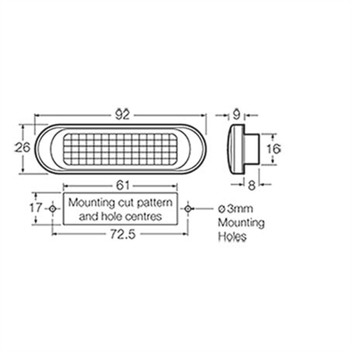 Narva FRONT MARKER LIGHT AMBER LED 9 TO 33V