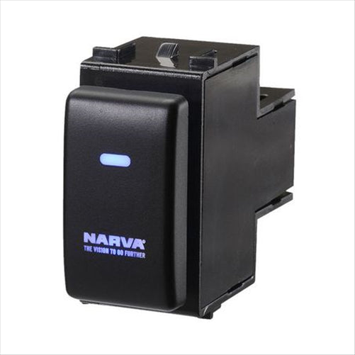 Narva Nissan Style Sealed Push Switch Off/On SPDT 12V Blue LED (Contacts Ra