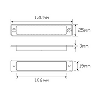 LED AUTO LAMPS 12V Slimline LED Stop/Tail Lamp With Red Lens