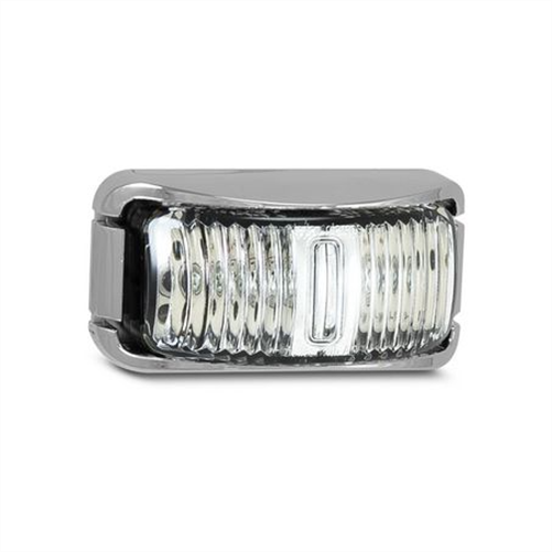 LED AUTO LAMPS Side LED Marker Red/Amber 12/24v Red/Amber Lens Chrome Housing 16cm C
