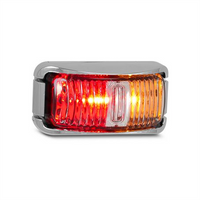 LED AUTO LAMPS Side LED Marker Red/Amber 12/24v Red/Amber Lens Chrome Housing 16cm C