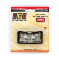 LED AUTO LAMPS Rear End Outline LED Marker Red 12/24v Red Lens 16cm Cable Blister Pac