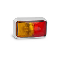 LED AUTO LAMPS 10/30V LED RED AMBER SIDE MARKER CHROME WITH 40CM WIRE TWIN BLISTER