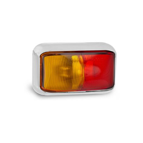 10/30V LED RED AMBER SIDE MARKER CHROME WITH 40CM WIRE TWIN BLISTER 58CARM