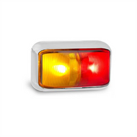 LED AUTO LAMPS 10/30V LED RED AMBER SIDE MARKER CHROME WITH 40CM WIRE TWIN BLISTER