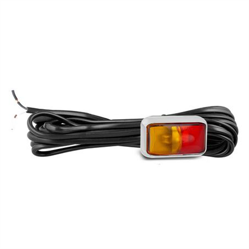 LED AUTO LAMPS Technologies Side LED Marker Amber/Red 12/24v Amber/Red Lens 3m Cable