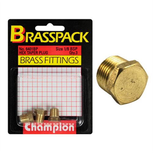 CAP BRASSPK 1/8 BSP TAPER PLUG