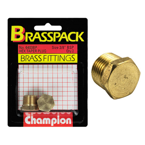 CAP BRASSPK 3/8 BSP TAPER PLUG