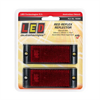 LED AUTO LAMPS Red Reflector With Mounting Bracket Twin Blister Pack