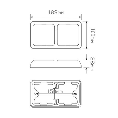 LED AUTO LAMPS Multi Volt LED Stop/Tail/Indicator Assembly With 180 LEDs