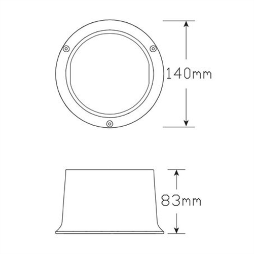 LED AUTO LAMPS Technologies Traffic Advisory Light Red LED 12v Only Red Lens 10cm Ca