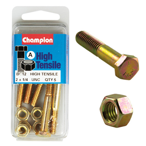 CHAMPION BOLTS & NUTS 1/4 X 2IN UNC