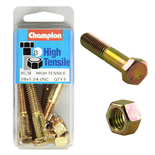 CHAMPION Auto Parts Bolts & Nuts 3/8 x 1-3/4 UNC