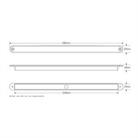 LED AUTO LAMPS 12V Reverse Strip Lamp 18 Sqaure LEDs Recessed Mount With 40cm Hardwi