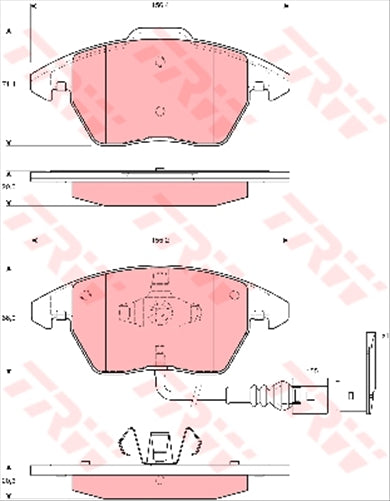 TRW Brake Pad Set Inc. Wear Sensor (DB1849)