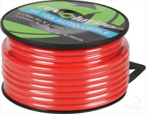 OEX 3mm Single Core Auto Cable Red 7M