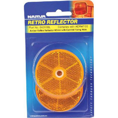 Narva Reflector Round Amber 60mm - 2 Pce 84011BL