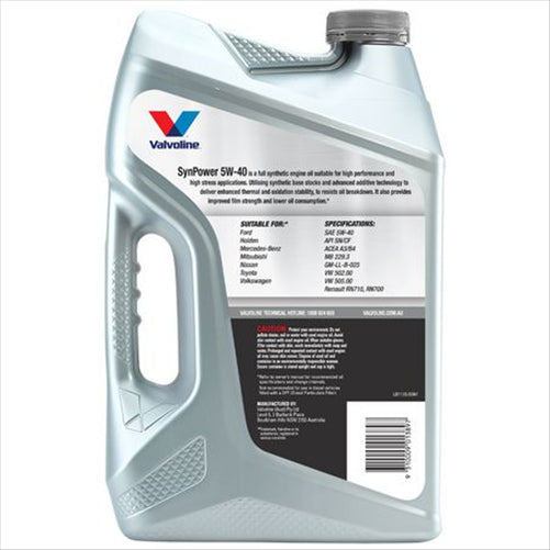 VALVOLINE SynPower Synthetic 5W-40 Engine Oil 5L