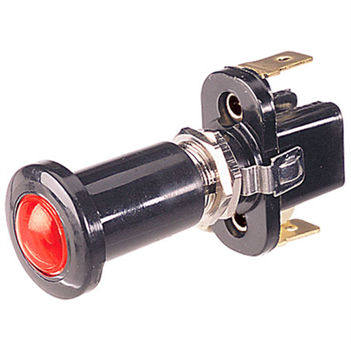 Narva Push/Pull Switch Off/On SPST Illuminated Red (Contacts Rated 10A @ 12