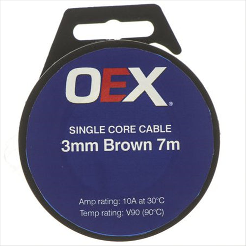 OEX 3mm Single Core Auto Cable Brown 7M roll