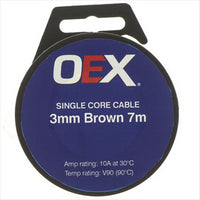 OEX 3mm Single Core Auto Cable Brown 7M roll