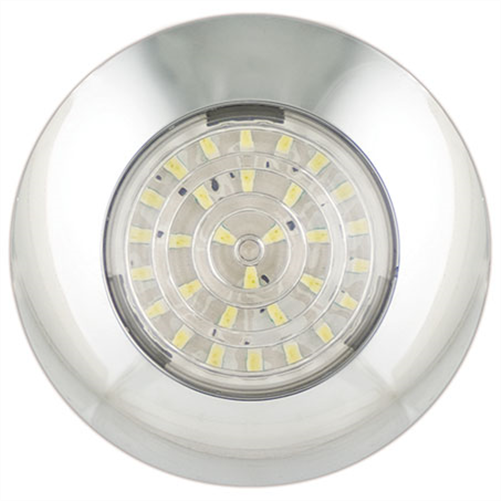 LED AUTO LAMPS LEDAUT 12V 75mm LED Dome Light Clear Lens White