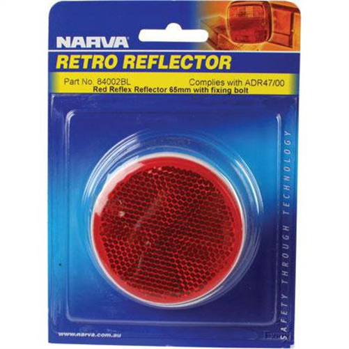 Narva Reflector Round Red 65mm - 2 Pce
