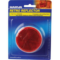 Narva Reflector Round Red 65mm - 2 Pce