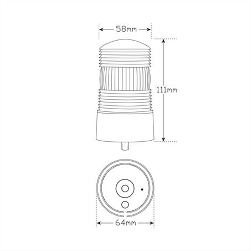 LED AUTO LAMPS LED Amber Strobe Beacon 10-36V Single Bolt Mount