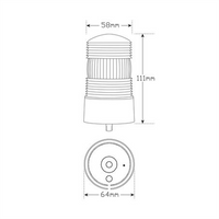 LED AUTO LAMPS LED Amber Strobe Beacon 10-36V Single Bolt Mount