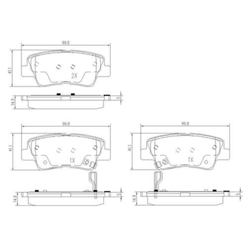 HI-Q REAR BRAKE PAD SET- 48413341A0