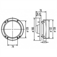 HELLA Head Light Round Hi/Low Beam