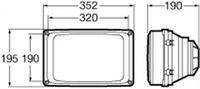 HELLA Semi Sealed Beam Rectangle 170 x 270mm Globe Style H4