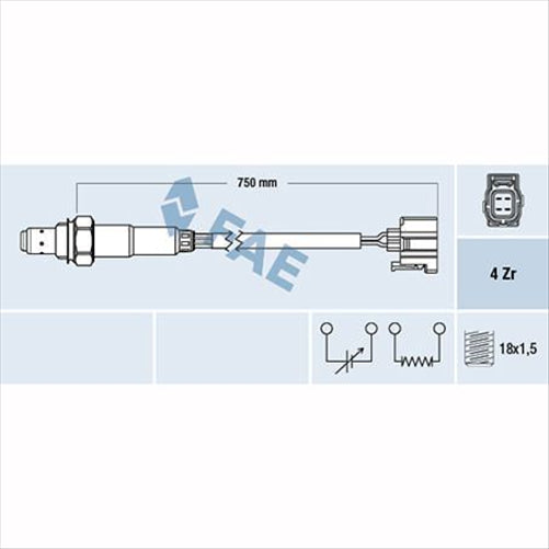 FUELMISER OXYGEN SENSOR DIRECT FIT 4 WIRE 750MM CABLE