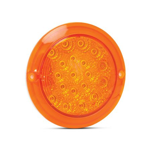 LED AUTO LAMPS 12V Round Indicator Lamp With Amber Lens Recessed Mount 130mm Diamete