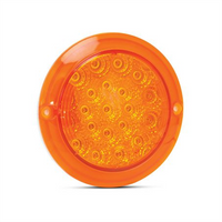 LED AUTO LAMPS 12V Round Indicator Lamp With Amber Lens Recessed Mount 130mm Diamete