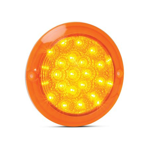 LED AUTO LAMPS 12V Round Indicator Lamp With Amber Lens Recessed Mount 130mm Diamete