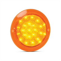 LED AUTO LAMPS 12V Round Indicator Lamp With Amber Lens Recessed Mount 130mm Diamete