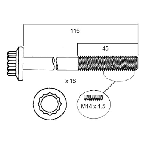 PERMASEAL Cylinder Head Bolt Set HBS142