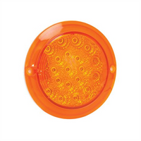 LED AUTO LAMPS Multi Volt Round Indicator Lamp With Amber Lens Recessed Mount