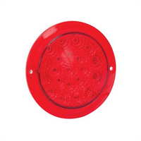 LED AUTO LAMPS 12V Round Stop/Tail Lamp With Red Lens Recessed Mount