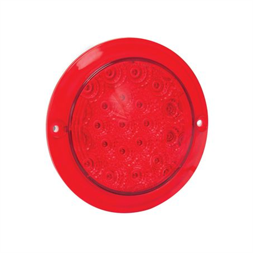 LED AUTO LAMPS 12V Round Stop/Tail Lamp With Red Lens Recessed Mount