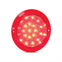 LED AUTO LAMPS 12V Round Stop/Tail Lamp With Red Lens Recessed Mount