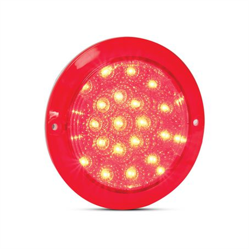 12V Round Stop/Tail Lamp With Red Lens Recessed Mount 102R