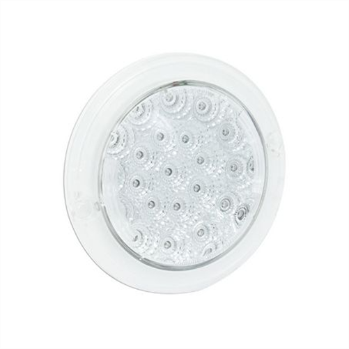 LED AUTO LAMPS 12V Round Stop/Tail Lamp With Clear Lens Recessed Mount 130mm Diamete