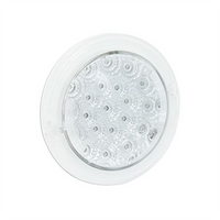 LED AUTO LAMPS 12V Round Stop/Tail Lamp With Clear Lens Recessed Mount 130mm Diamete