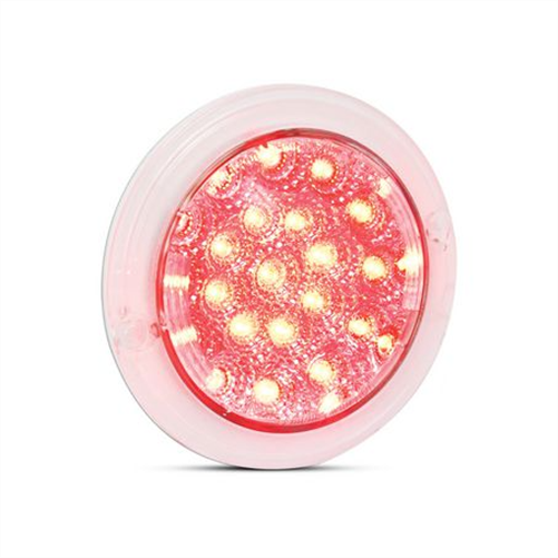 LED AUTO LAMPS 12V Round Stop/Tail Lamp With Clear Lens Recessed Mount 130mm Diamete