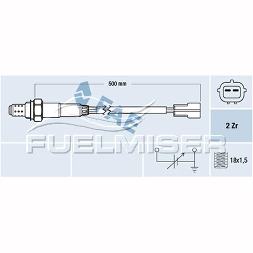 FUELMISER OXYGEN SENSOR DIRECT FIT 2 WIRE 500MM CABLE